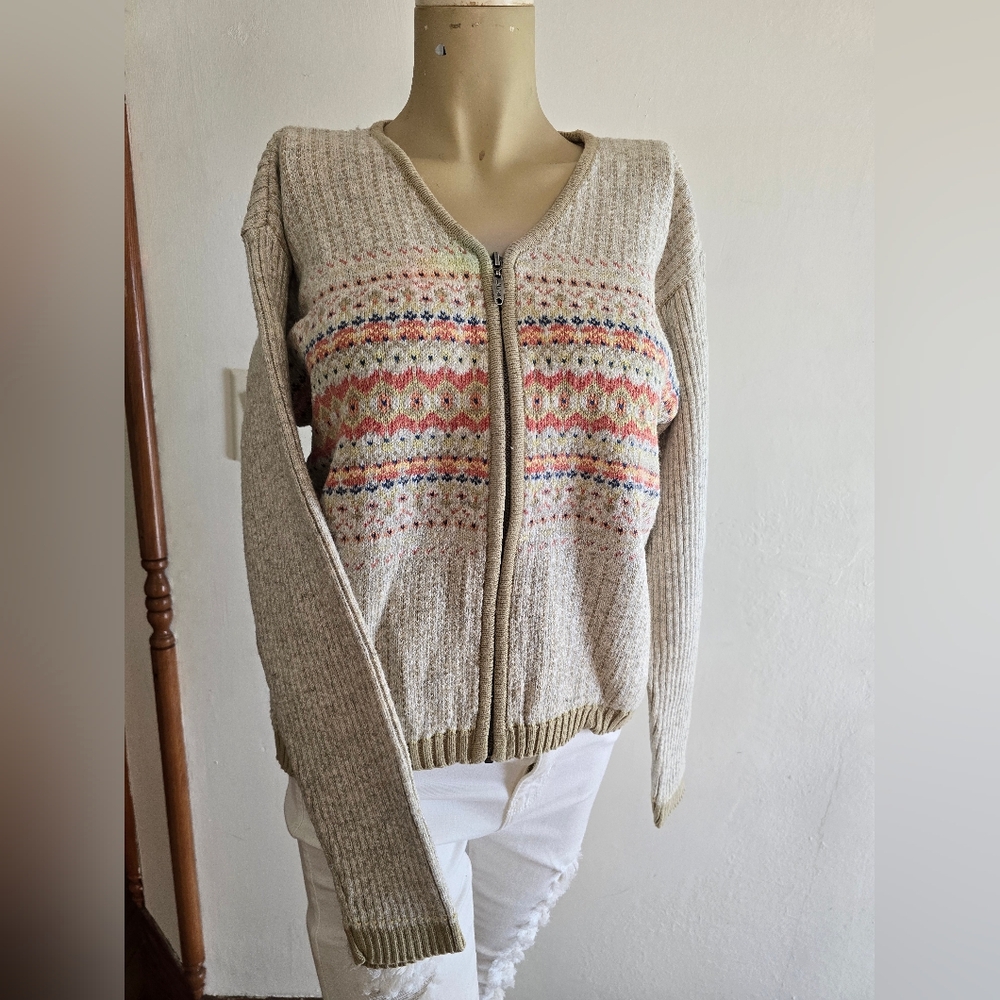 Vintage Liz Claiborne Multicolor Knit Cardigan
